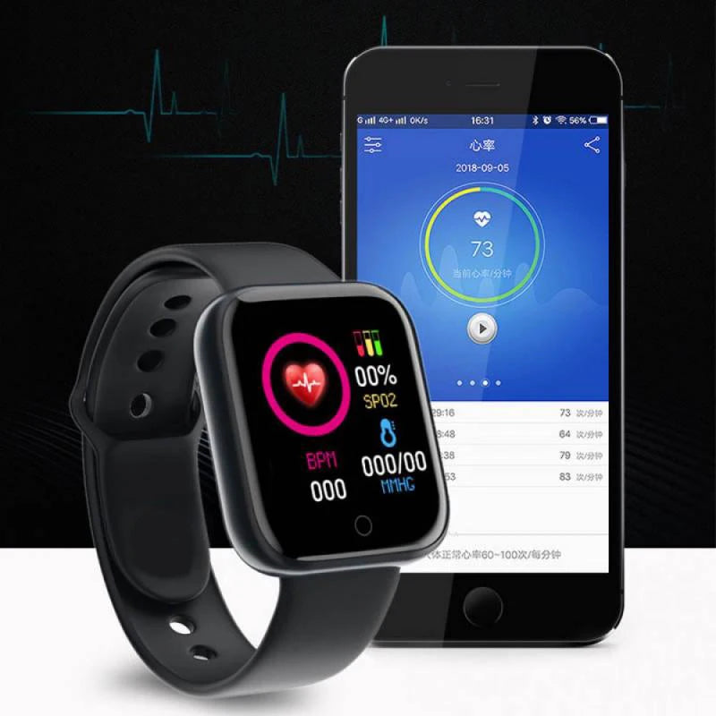 SmartWatch Relógio Inteligente Bluetooth multifunções com contagem de passos, notificações, monitoramento cardiaco Compatível com Android e IOS